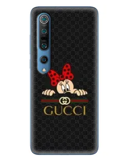Чехол для Xiaomi Mi 10 Pro с картинкой «Минни Маус Gucci — черный»
