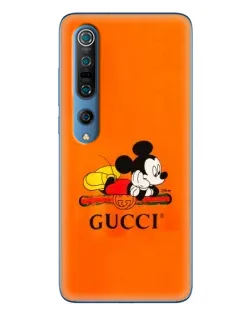 Чохол для Xiaomi Mi 10 Pro з картинкою «Міккі Маус Gucci — помаранч»