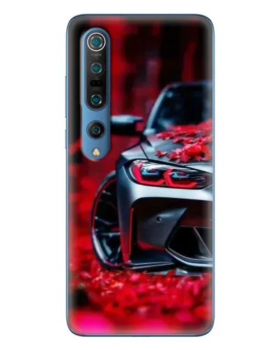 Чехол для Xiaomi Mi 10 Pro с картинкой «Спортивная BMW и цветы»