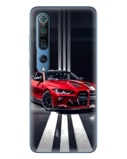 Чехол для Xiaomi Mi 10 Pro с картинкой «Красная BMW на дороге»