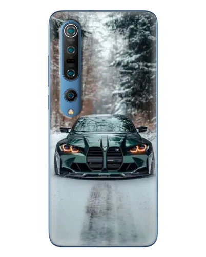 Чехол для Xiaomi Mi 10 Pro с картинкой «BMW в зимнем лесу»