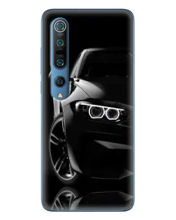 Чехол для Xiaomi Mi 10 Pro с картинкой «Черная BMW — профиль»