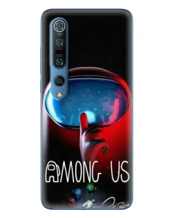Чохол для Xiaomi Mi 10 Pro з картинкою «Червоний імпостер — макро»
