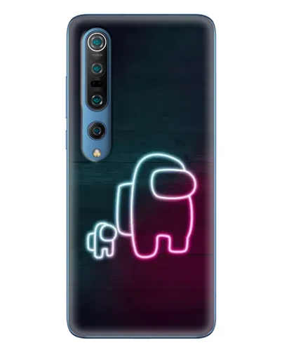 Чехол для Xiaomi Mi 10 Pro с картинкой «Among Us неон-арт»