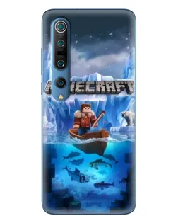 Чехол для Xiaomi Mi 10 Pro с картинкой «Minecraft ледяной мир»