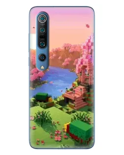 Чехол для Xiaomi Mi 10 Pro с картинкой «Розовое дерево Minecraft»