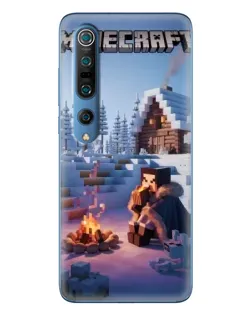 Чехол для Xiaomi Mi 10 Pro с картинкой «Зимний Minecraft»