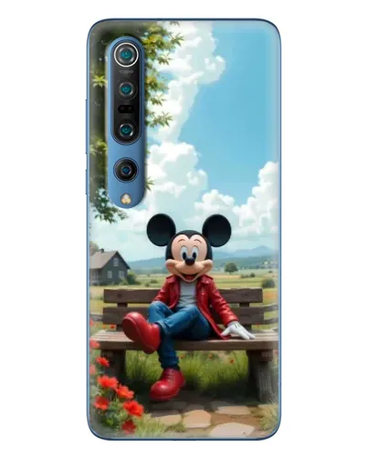 Чехол для Xiaomi Mi 10 Pro с картинкой «Микки на скамейке»