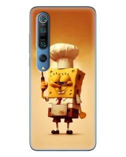 Чехол для Xiaomi Mi 10 Pro с картинкой «Губка Боб повар»