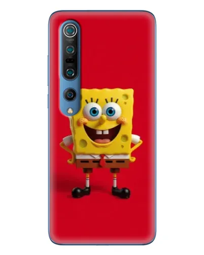Чехол для Xiaomi Mi 10 Pro с картинкой «Спанч Боб на красном»