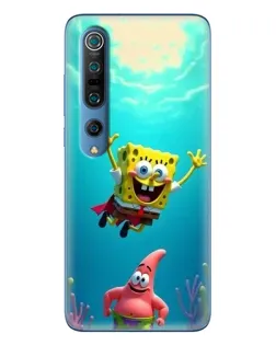Чехол для Xiaomi Mi 10 Pro с картинкой «Спанч Боб под водой»