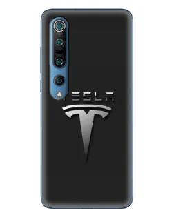 Чохол для Xiaomi Mi 10 Pro з картинкою «Сталевий логотип Tesla»