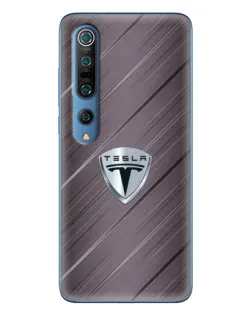 Чохол для Xiaomi Mi 10 Pro з картинкою «Металева текстура Tesla»