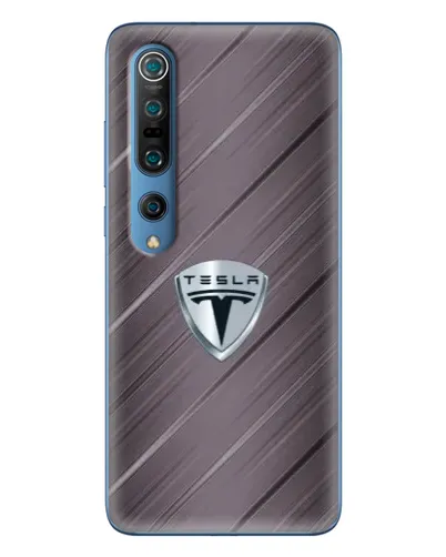 Чохол для Xiaomi Mi 10 Pro з картинкою «Металева текстура Tesla»