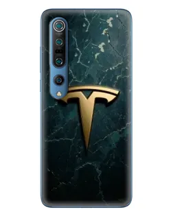 Чохол для Xiaomi Mi 10 Pro з картинкою «Мармурова Tesla Gold»