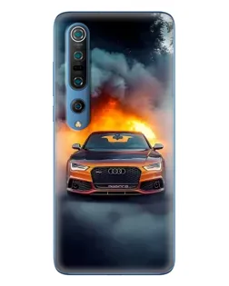Чохол для Xiaomi Mi 10 Pro з картинкою «Audi у вогняному диму»