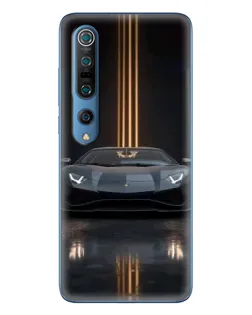 Чохол для Xiaomi Mi 10 Pro з картинкою «Lamborghini золоті лінії»