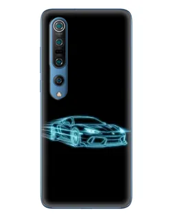Чохол для Xiaomi Mi 10 Pro з картинкою «Неоновий контур Lamborghini»