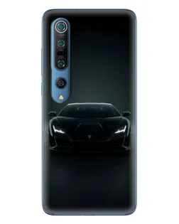 Чохол для Xiaomi Mi 10 Pro з картинкою «Чорний Lamborghini Aventador»