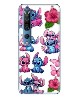 Чехол для Xiaomi Mi 10 Pro с картинкой «Стикеры Stitch и Angel»
