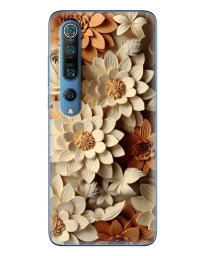Чохол для Xiaomi Mi 10 Pro з картинкою «Бежевий флористичний декор»