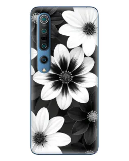 Чохол для Xiaomi Mi 10 Pro з картинкою «Монохромні айстри»