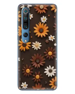 Чохол для Xiaomi Mi 10 Pro з картинкою «Візерунок з маленьких соняшників»