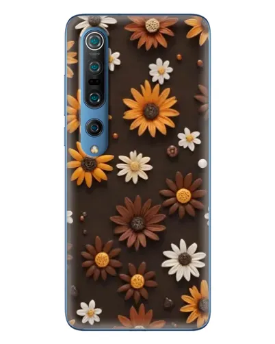 Чохол для Xiaomi Mi 10 Pro з картинкою «Візерунок з маленьких соняшників»