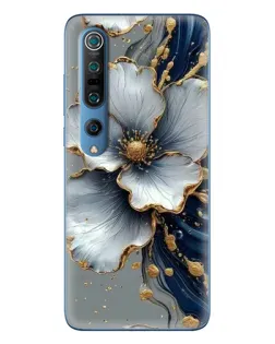 Чохол для Xiaomi Mi 10 Pro з картинкою «Біла квітка та золотий флюїд»
