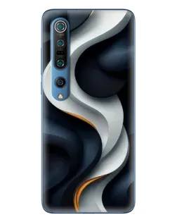 Чохол для Xiaomi Mi 10 Pro з картинкою «Об'ємні чорно-білі стрічки»