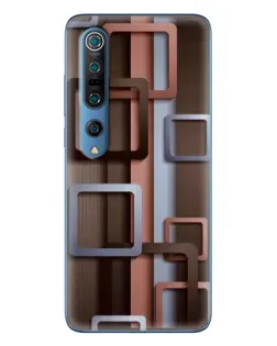 Чохол для Xiaomi Mi 10 Pro з картинкою «Коричневі об'ємні квадрати»