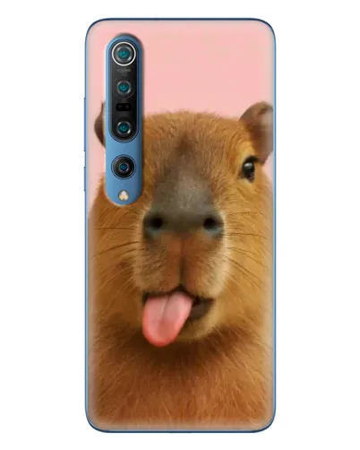 Чехол для Xiaomi Mi 10 Pro с картинкой «Капибара с языком»
