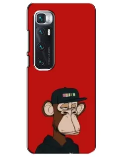 Чехол для Xiaomi Mi 10 Ultra с картинкой «Bored Ape — красный фон»