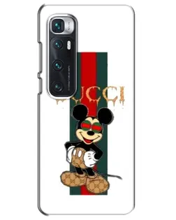 Чехол для Xiaomi Mi 10 Ultra с картинкой «Микки Маус Gucci — полосы»