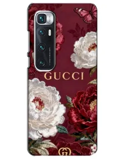 Чехол для Xiaomi Mi 10 Ultra с картинкой «Gucci — бордовые розы»