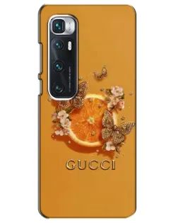 Чехол для Xiaomi Mi 10 Ultra с картинкой «Gucci — золотые бабочки»