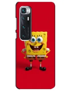 Чехол для Xiaomi Mi 10 Ultra с картинкой «Спанч Боб на красном»