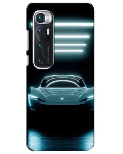 Чехол для Xiaomi Mi 10 Ultra с картинкой «Tesla в неоне»