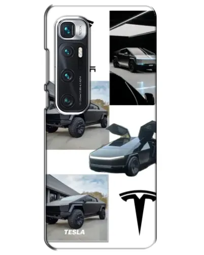 Чехол для Xiaomi Mi 10 Ultra с картинкой «Коллаж Cybertruck Tesla»