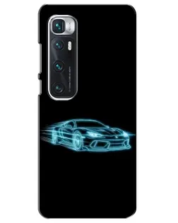 Чехол для Xiaomi Mi 10 Ultra с картинкой «Неоновый контур Lamborghini»