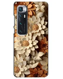 Чехол для Xiaomi Mi 10 Ultra с картинкой «Бежевый флористический декор»