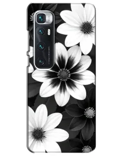 Чехол для Xiaomi Mi 10 Ultra с картинкой «Монохромные астры»