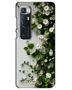 Чехол для Xiaomi Mi 10 Ultra с картинкой «Ветка мелких белых цветов»