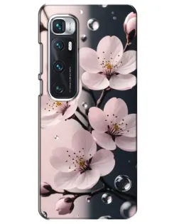 Чехол для Xiaomi Mi 10 Ultra с картинкой «Нежная сакура и капли»