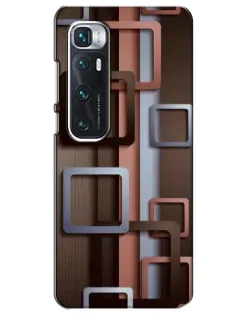 Чехол для Xiaomi Mi 10 Ultra с картинкой «Коричневые объемные квадраты»