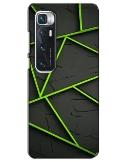 Чехол для Xiaomi Mi 10 Ultra с картинкой «Зеленые геометрические линии»