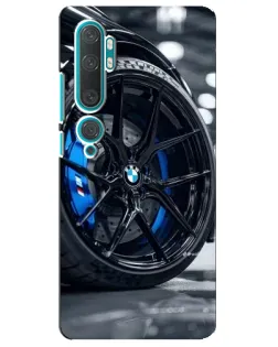 Чехол для Xiaomi Mi 10 с картинкой «Колесо BMW вблизи»