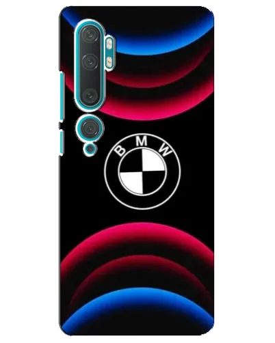 Чехол для Xiaomi Mi 10 с картинкой «Логотип BMW и неоновые дуги»