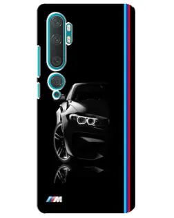 Чехол для Xiaomi Mi 10 с картинкой «Силуэт BMW в темноте»