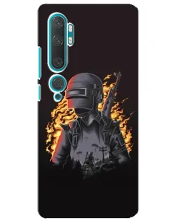 Чохол для Xiaomi Mi 10 з картинкою «PUBG — вогняний силует»